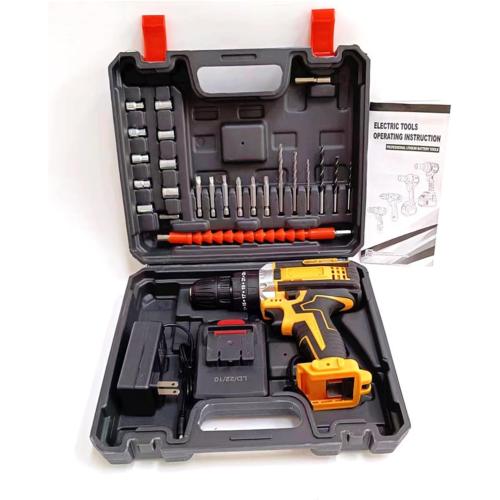 screwdriver For 21V lithium battery impact drill dual speed multifunctional household electric screwdriver repair tools(1 electricity 1 charge)