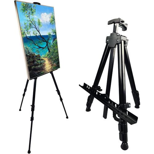 NS JYMB Easel Stand for Sign and Painting,  Adjustable, Black | Portable metal tripod easel for display stand, canvas holder, floor, poster board, wedding signs and travel use