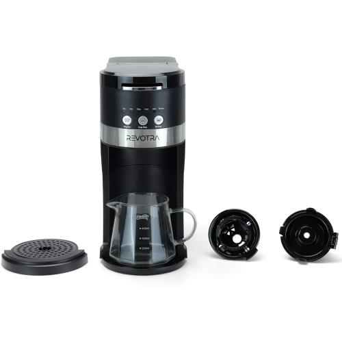Single Serve Coffee Maker for Pods & Ground Coffee, 6 to 14oz Brew Sizes, Strong Brew Option, Fast Brewing, Compact Design with Removable 40oz Reservoir, Travel Mug Friendly