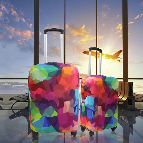 Explore Land Travel Luggage Cover Suitcase Protector Fits 27-30 Inch Case (Geometry, L)