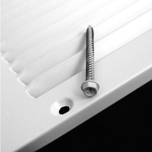 Size  16'' x 34'' HVAC Premium 16'' x 34'' [Duct Opening] Flat Stamped Steel Return Air Grille - Sidewall and Ceiling - HVAC Vent Duct Cover - White [Outer Dimensions: 17.75''w X 35.75''h]