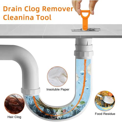 Drain Clog Remover,  Flexible Long Pipe Snake Hair Clogs Catcher Cleaner Tool for Toilet, Kitchen Sink, Bathroom Tub, Sewer Drain