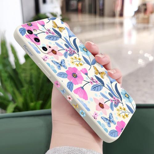 LEECG for Samsung Galaxy S20 Case Creative Flower Pattern Design Dropproof Slim Protective for Galaxy S20 Phone Cover 6.2 inch-Flower White