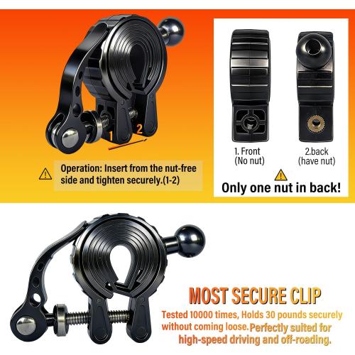 Bike Phone Holder Mount, [Super Stable Metal] Motorcycle Phone Mount with Security Lock, Bicycle Phone Holder Handlebar with Soft Cushion & Adjustable Clip Compatible with 4.7''-6.8'' Phone
