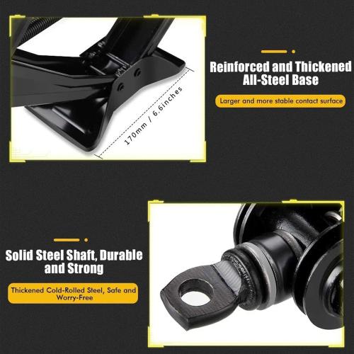 Scissor Jack for Car-3T丨Car Jack Kit-Tire Jack丨Portable,丨deal for SUV and Auto-with Crank Handle丨Heavy Duty Material,Black