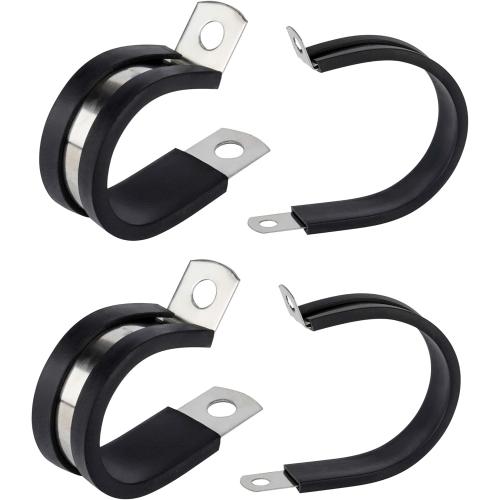 ISPINNER 36pcs 3/4 Inch Stainless Steel Cable Clamp, Rubber Cushioned Insulated Clamp, Metal Clamp, Tube Holder for Tube, Pipe or Wire Cord Installation (3/4 Inch)