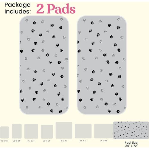 Pack of 2 Color Grey Super Absorbent Washable Pee Pads for Dogs - 2-Pack Superior Reusable Puppy Pads Pet Training Pads –100% Waterproof Dog Pee Pad Protects Against Urine Leakage Non-Slip Grip Prevents Slipping& Bunching