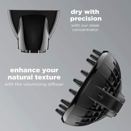 INFINITIPRO BY CONAIR Hair Dryer with Innovative Diffuser | Enhances Curls and Waves while Reducing Frizz | Dark Blue | Packaging May Vary