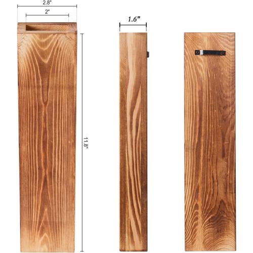 3-Pack Decorative Wood Wall Planters for Artificial Plant, Dried Flower Stems, 12 Slim Wood Wall Vases for Living Room, Bedroom, Bathroom, Apartment Decor