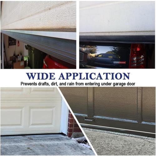 Garage Door Seals, Heavy-Duty U O Shape Bottom Rubber with Aluminum Track Retainer Base   5cm Brush Combination Kit, Universal Garage Door Weather Stripping Kit (16.5ft)