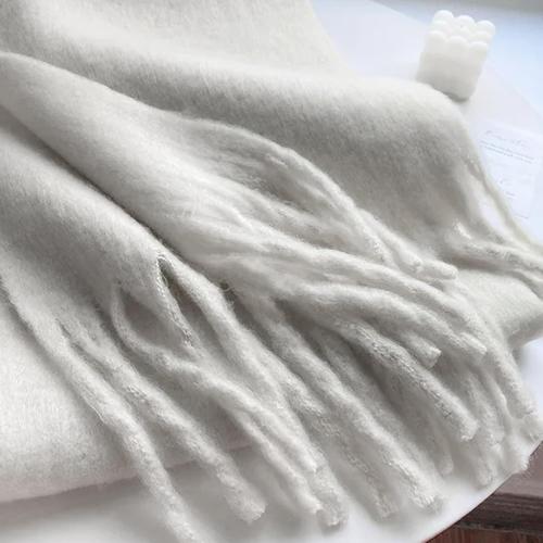 White Scarf 15 X 91 Large Soft Winter Scarf For Women Thicken Warm Scarves With Tassel Elegant Fluffy Scarves Blanket Classic Neck Scarf For Women Girls Cold Weather,Winter Scarf