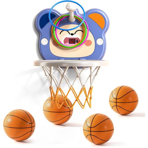 TEMI Indoor Mini Basketball Hoop for Toddlers Kids Boys Age 2 3 4 5 6, Toddlers Basketball Hoop with 4 Balls & Electronic Scoreboard, Toddler Boys Toys, Christmas Toys Gifts for 3 4 5 6 Year Old Boys