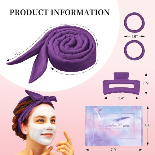 Flylipu Heatless Curling Rod Headband, Upgraded 60' Extra Long Soft Velvet Hair Curlers to Sleep In, No Heat Curls for Most Hair Types, Includes Directions (Purple, 1 Count)