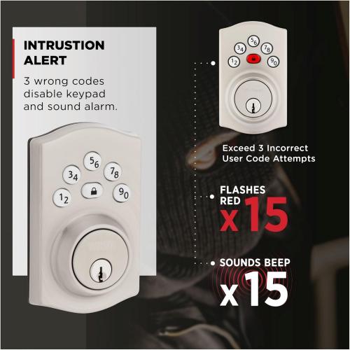 Kwikset 9240TRL-11P Traditional Powerbolt Electronic SmartCode Deadbolt with RCAL Latch and RCS Strike Venetian Bronze Finish