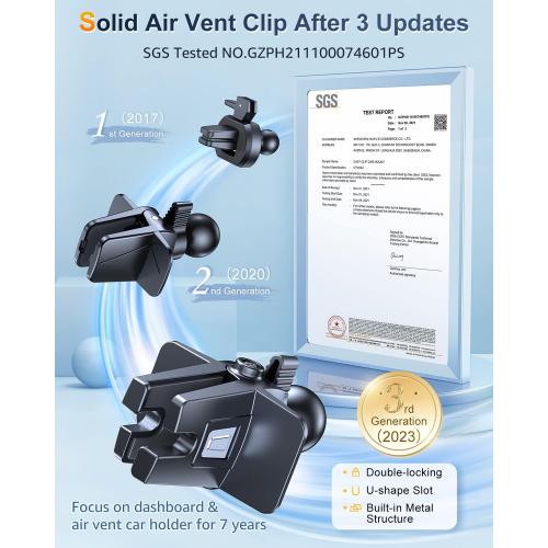 Phone Mount for Car [Military-Grade Super Suction] Universal Hands-Free Phone Holder for Dashboard Windshield Air Vent for iPhone 17/16 Pro Max Air Plus Samsung All Phones