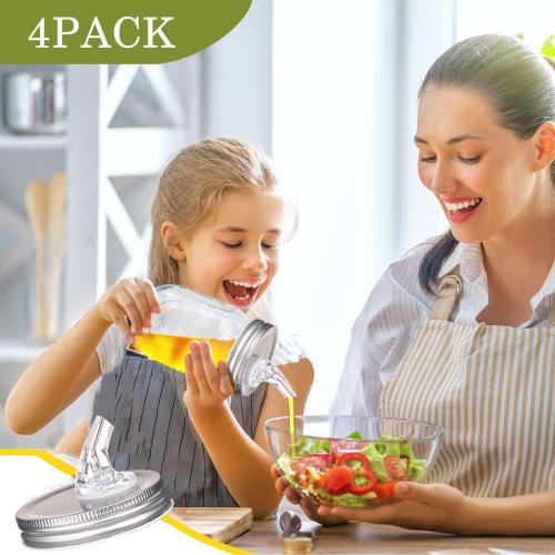 Mason Jar Pour Spouts. free flow Mason Jar Pour Spouts, mason jar for spout regular mouth size 70mm dispenser germination cover. Suitable for any liquid. LeakProof 2Pack   4 Black Lid Caps (2 Pack