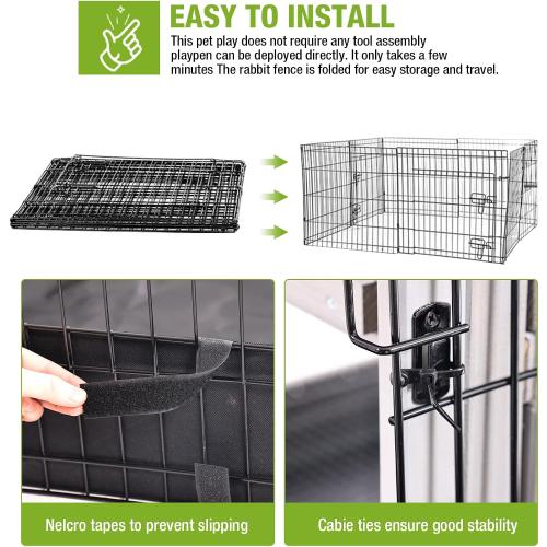 GUTINNEEN Rabbit Pet Playpen Bunny Run Extension Indoor Small Animal Pen (Playpen Only)