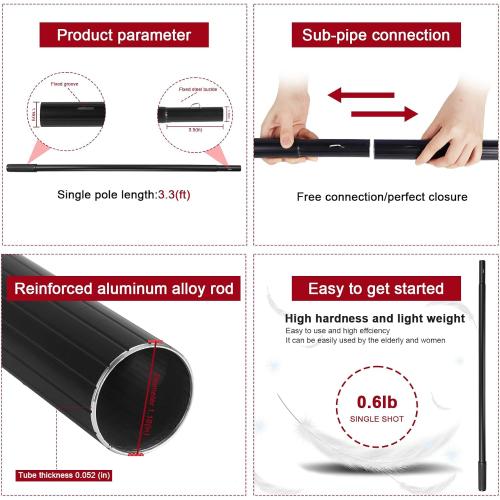 16.5ft/5m Water Fed Pole Kit, Solar Panel Cleaning & Squeegee Kit, Aluminum Extendable Pole, 22in Wide Brush, Bendable Dusting Brush, Outdoor Window Washing Equipment Tool