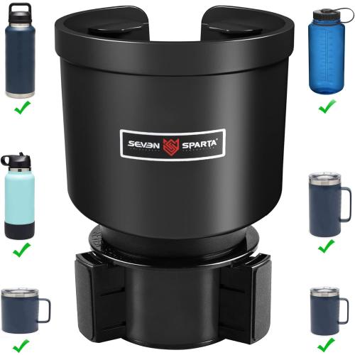 Upgraded Car Cup Holder Expander Adapter with Offset Adjustable Base, Compatible with Yeti 14/24/36/46oz Ramblers, Hydro Flasks 32/40oz, Other Large Bottles Mugs in 3.5-4.0, 1 Pack