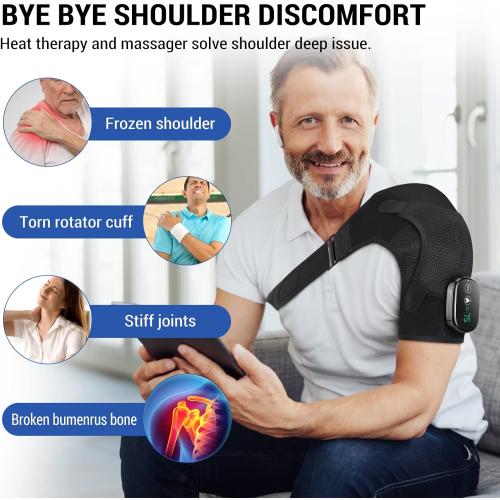 ERHIVORA Shoulder Heating Pad with Massage, FSA Eligible Items List, Heated Shoulder Wrap for Pain Cordless, HSA Approved Products Only