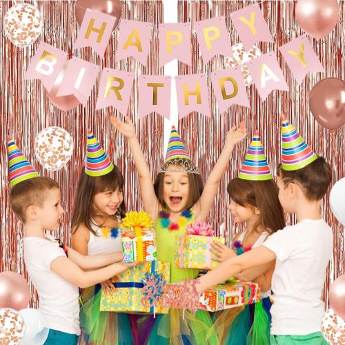 13th Birthday Decorations for Girls, Rose Gold 13th Birthday Banner, Balloon, Cake Topper, Sash and Crown, Happy 13th Birthday Party Decorations for Girls