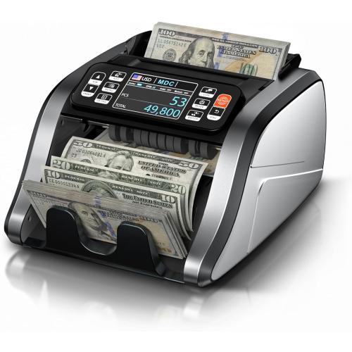 Aneken N60 Mixed Denomination Money Counter Machine, Value Counting, UV/MG/IR/DD Counterfeit Detection, 3.5 TFT Display Cash Counting Machine, Printer Enabled Bill Counter for Business