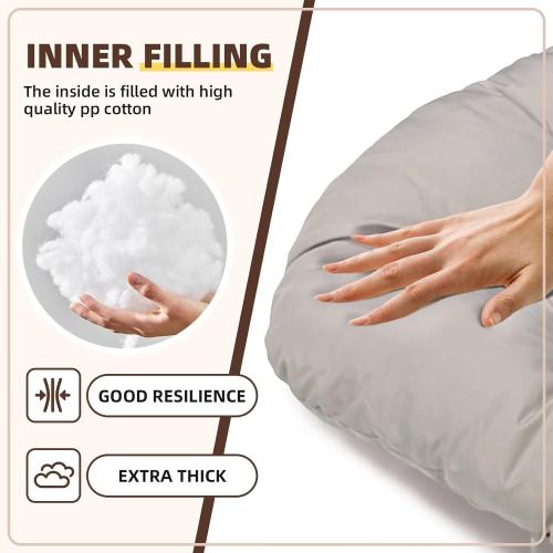 Egg Swing Chair Cushions Outdoor Waterproof Burgundy Hanging Chair Cushion with Ties Thicken Egg Chair Cushion Replacement for Indoor and Outdoor Patio,47x35