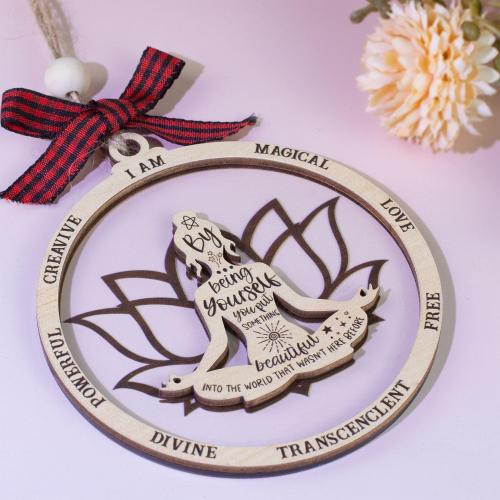 Yoga Gifts for Women - Meditation Spiritual Christmas Ornament - Spiritual Ornaments for Christmas Tree - Gifts for Yoga Lovers, Instructors, Teachers - 2 Layered Ornament 2025