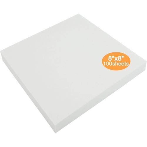 New Brothread Tear Away Machine Embroidery Stabilizer Backing 8x8 - 100 Precut Sheets - Medium Weight 1.8 oz- Fits 4x4 and 6x6 Hoops