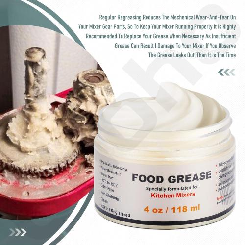 4 oz Food Grade Grease for kitchenaid Stand Mixer, Universally - Compatible with Kitchen Stand Mixer - Maintain The Performance of Your Machine and Extend Service Life, with 9709511 4162324 Gasket
