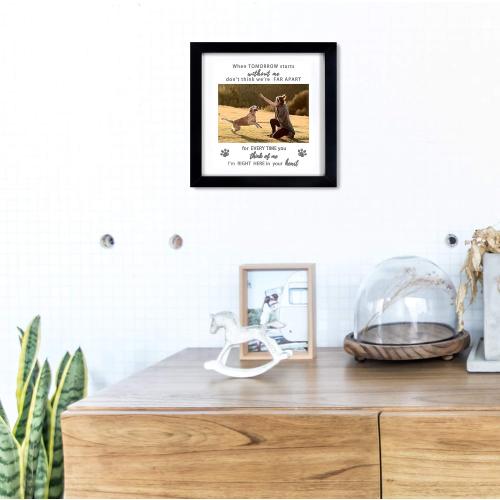 KCRasan Pet Memorial Picture Frame, Sympathy Gift, Dog Cat Tribute,Black