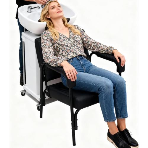 Salon Shampoo Chair Auto Reclining with Thick Cushions, Heavy Duty Shampoo Bowl Chairs for Salon Comfortable Hair Washing Chair for Home, Professional Spa Beauty Equipment for Hair Stylists, Barbers