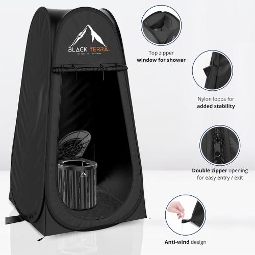 BlackTerra Portable Toilet for Adults - Portable Toilet for Camping Privacy Outdoor Bathroom Tent XL Portable Toilet Set for Adults