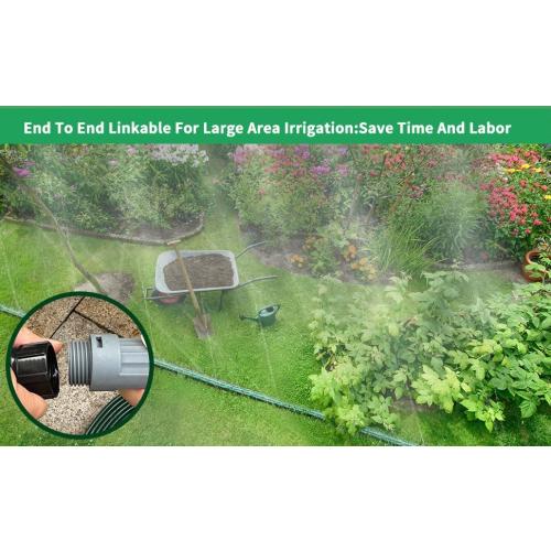 Watoo 2025 Sprinkler Hose & Soaker Hose for Yard - 50 FT Reinforced Flat Garden Hose with Holes, Heavy Duty No-Kink Lawn Irrigation Hose (Includes Stakes, High Pressure Spray)