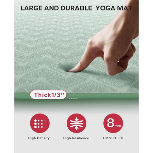 HAPBEAR Extra Large Yoga Mat - 72x48/78x54, 1/4 & 1/3 Thick, Non-Slip, Durable, Eco-Friendly, Wide Exercise Mat for Home Workouts, Yoga, Pilates, Stretching, Meditation (Barefoot Exercise)