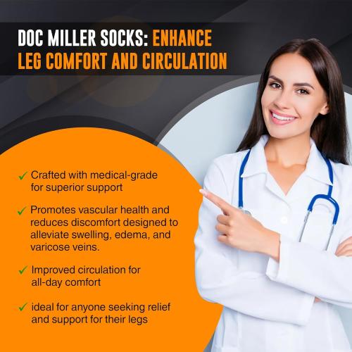 Doc Miller Compression Socks 8-15 mmHg for Women & Men, 1 Pair