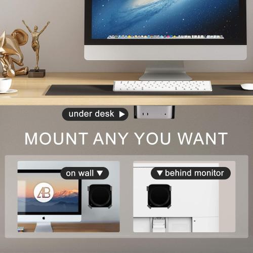 IFCASE Under Desk, VESA, Wall Mount for Mac mini M4/M4 Pro 2024, Silver