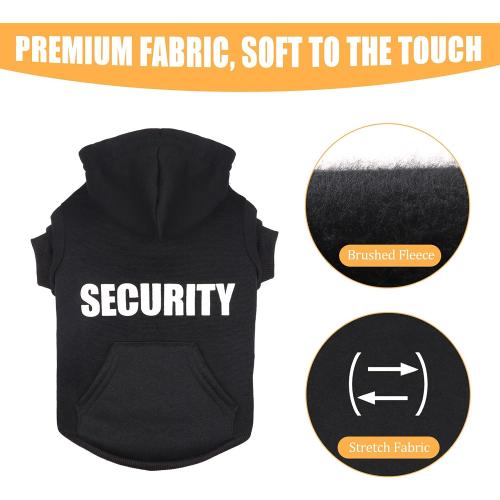 Security Dog Hoodie Dog Sweaters for Large Dogs Soft Brushed Fleece Clothes Hoodie Sweatshirt with Pocket(L)