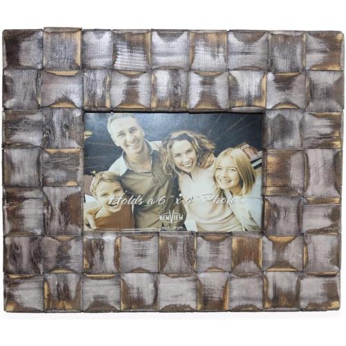 Photo Frame, Hand Make Photo Picture Frame Handicrafts Home Photo Picture Frame,4x6 Wood Photo Frame Wood Chips,Natural Wood Color