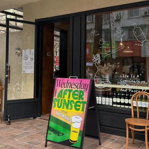 Heavy Duty A-Frame Sidewalks Signs 24×36 Inch，Sandwich Board Black Coated Steel Metal Portable Double-Sided，Slide-in Folding (24×36 Double Side （flat-pack）)