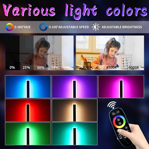47inch Modern Wall Lights Outdoor, 10 Colour Variations Dimmable Long Wall Sconce, IP65 Waterproof 3000K-6000K Simple Acrylic Exterior Wall Lighting Fixtures for House Garage Front Patio