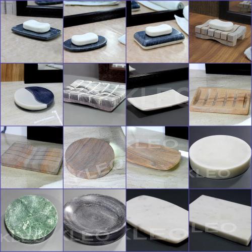 Stonkraft Natural Water Absorbent & Rigged Soap Dish Soap Holder Made of Natural Stone - Unique Bath Bathroom Accessories (Horizontally Ridged)