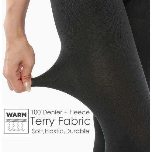 G&Y 2 Pairs Fleece Lined Tights for Women - 100D Opaque Warm Winter Pantyhose