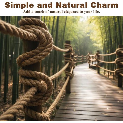 1 1/2 Inch x 100ft Jute Rope Natural Thick Heavy Hemp Rope Nautical Ropes Twisted Manila Rope for Crafts, Climbing, Bundling,Anchor, Hammock, Nautical, Cat Scratching Post, Tug of War, Decorate