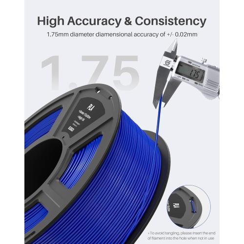 ELEGOO PLA Filament 1.75mm White 1KG, 3D Printer Filament Dimensional Accuracy  /- 0.02mm, 1kg Spool(2.2lbs) Fit Most FDM 3D Printers