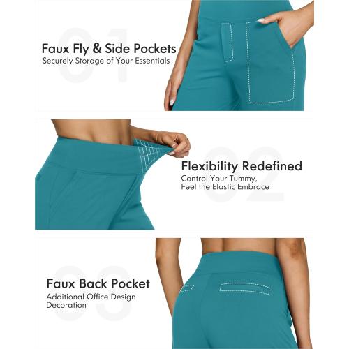 Size/S G4Free Yoga Pants Women Wide Leg Pants with Pockets High Waist Stretch Dress Casual Sweatpants Petite/Regular/Tall