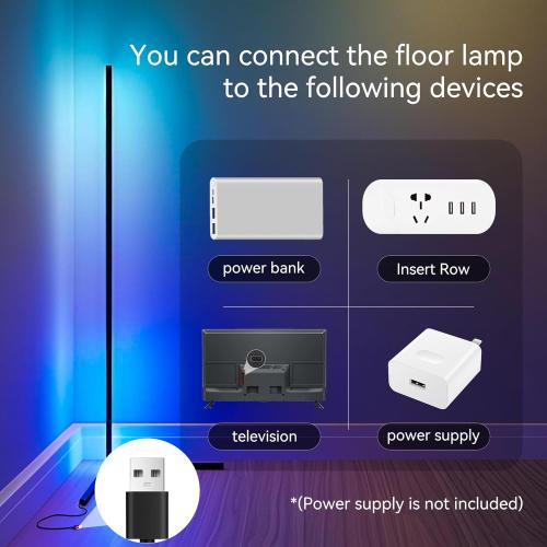 TJOY Led Corner Floor Lamp, Smart RGB Floor Lamp with APP&Remote, 16 Million Colors Changing, Music sync, Modern Corner led Light for Bedroom Living Room and Gaming Room, Timing&Schedule, 1 Pack