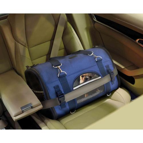 6-in-1 Sturdy Pet Carrier Backpack, Front Pack, Shoulder Bag, Pet Hand Bag, Car Seat Crate, Soft-Sided pet Carrier, Small Dog & Cat Travel Carrier, Size Large for Pets 18-21” Long, by Natuvalle.