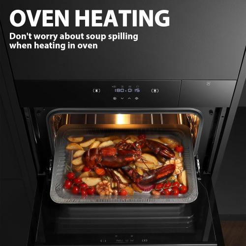 Aluminum Foil Pans 10 Pack, 9x13 , Disposable Full Size Small Food Containers for Roasting, Restaurants, Cooking, Heating, Buffets