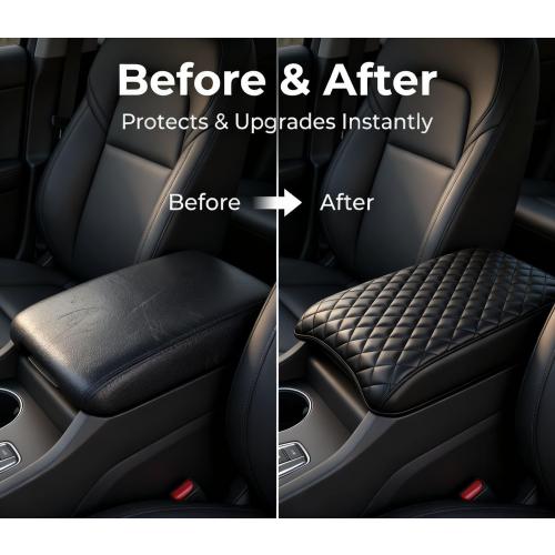 Center Console Cover for 2023 2024 2025 Honda Pilot, 2024 2025 Honda Ridgeline, 2024 2025 2026 Honda Passport Customized Armrest Cover Leather Interior Accessories